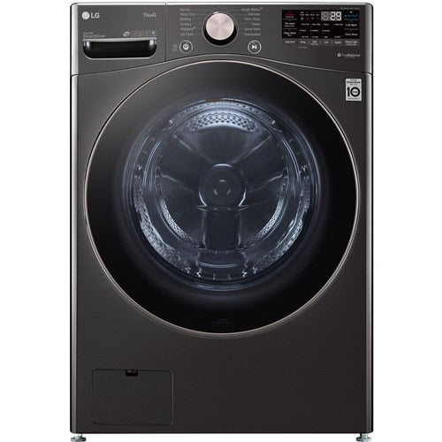 4.5 Cu. Ft. Stackable SMART Front Load Washer in Black Steel with Steam and TurboWash360 Technology