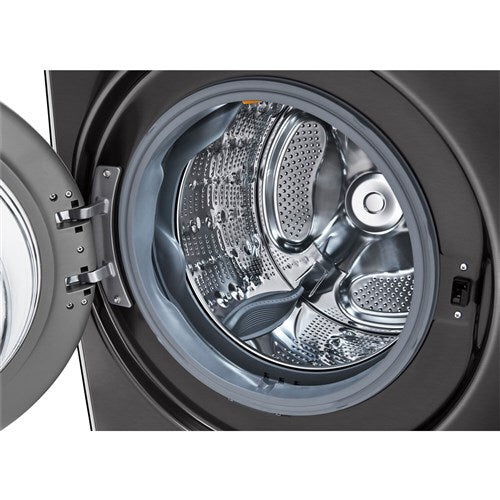 4.5 Cu. Ft. Stackable SMART Front Load Washer in Black Steel with Steam and TurboWash360 Technology