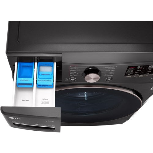 4.5 Cu. Ft. Stackable SMART Front Load Washer in Black Steel with Steam and TurboWash360 Technology