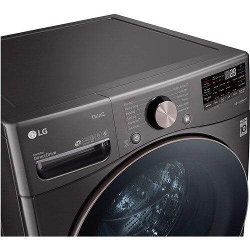 4.5 Cu. Ft. Stackable SMART Front Load Washer in Black Steel with Steam and TurboWash360 Technology