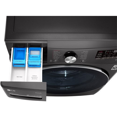 4.5 Cu. Ft. Stackable SMART Front Load Washer in Black Steel with Steam and TurboWash360 Technology