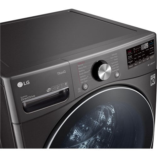 4.5 Cu. Ft. Stackable SMART Front Load Washer in Black Steel with Steam and TurboWash360 Technology