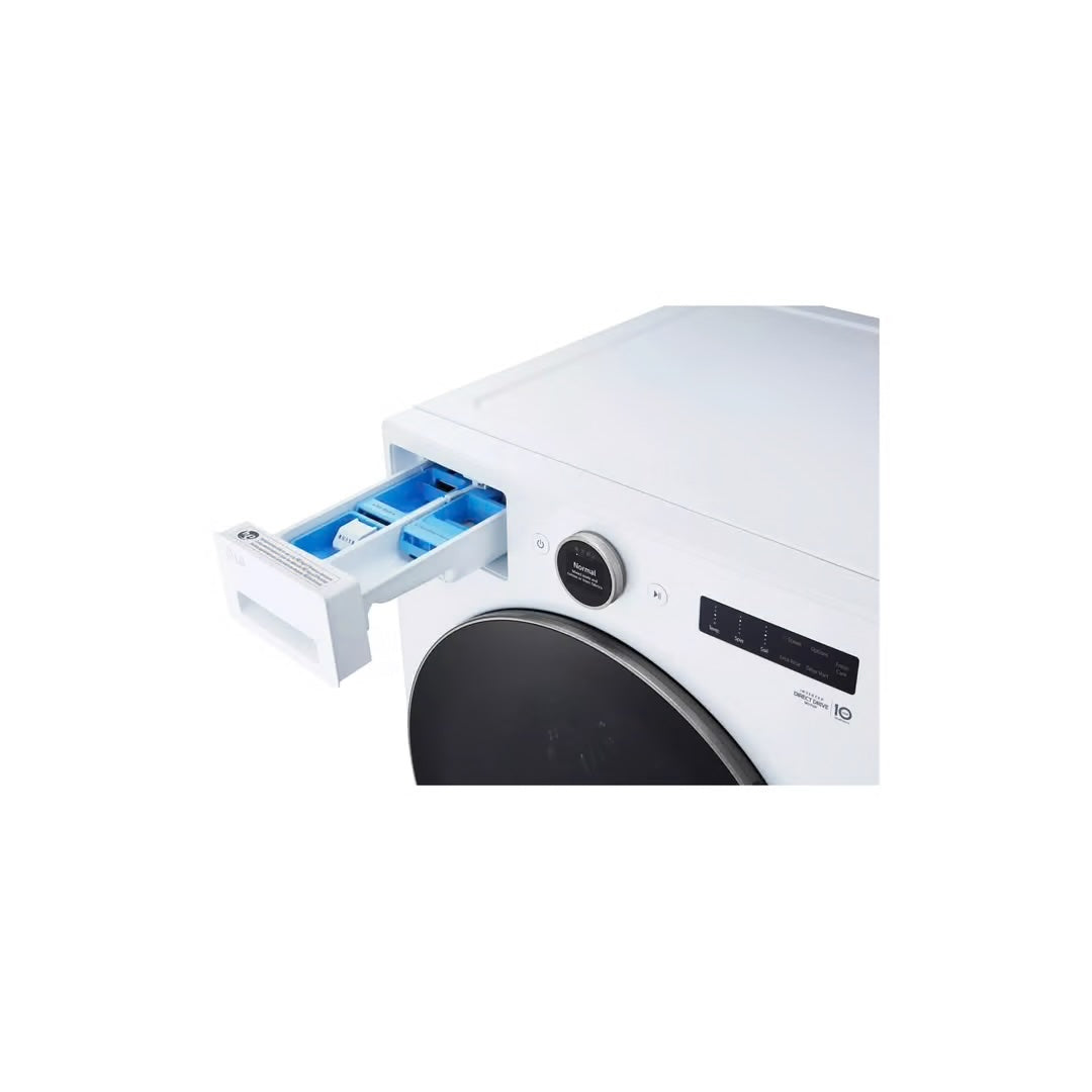 4.5 cu. ft. Stackable Smart Front Load Washer in White with AI Digital Dial, Steam and TurboWash360