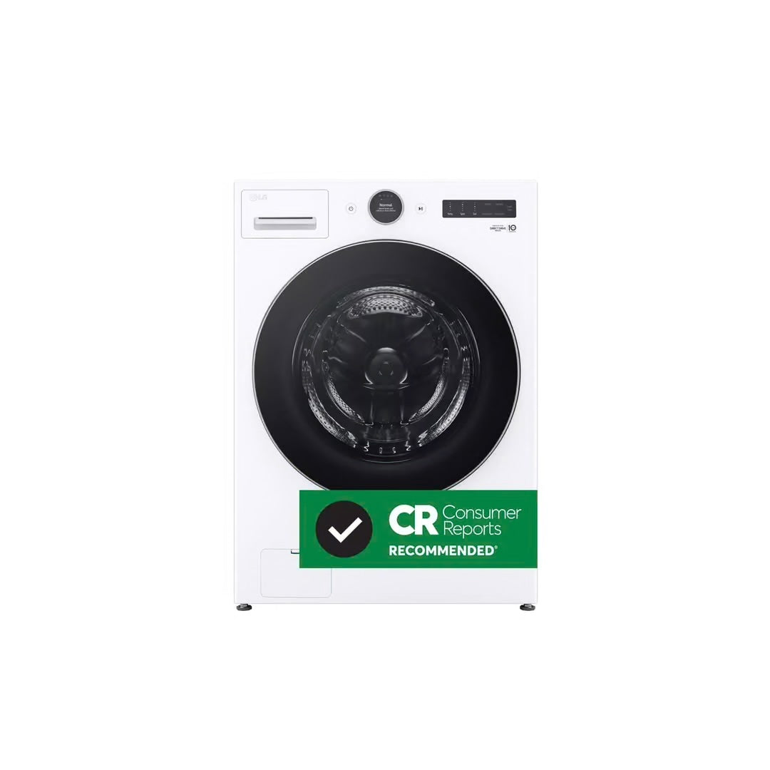 4.5 cu. ft. Stackable Smart Front Load Washer in White with AI Digital Dial, Steam and TurboWash360