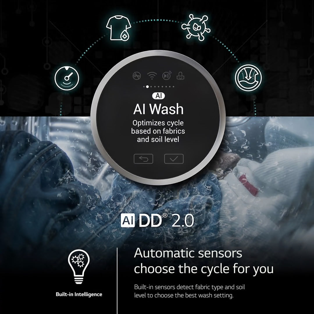 5.0 cu. ft. Stackable Smart Front Load Washer in Black Steel with ezDispense, AI Digital Dial, Steam and TurboWash360