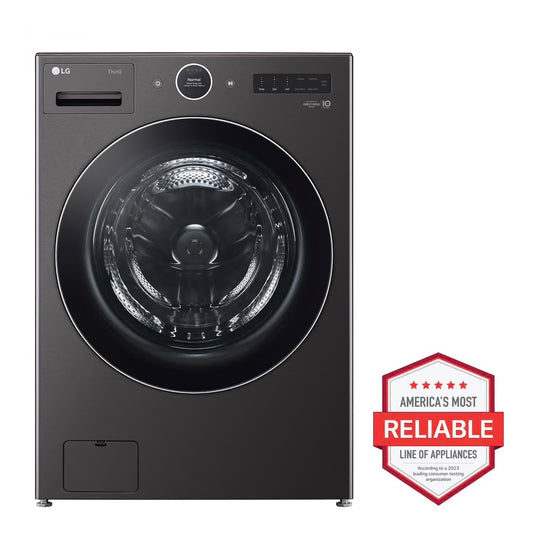 5.0 cu. ft. Stackable Smart Front Load Washer in Black Steel with ezDispense, AI Digital Dial, Steam and TurboWash360