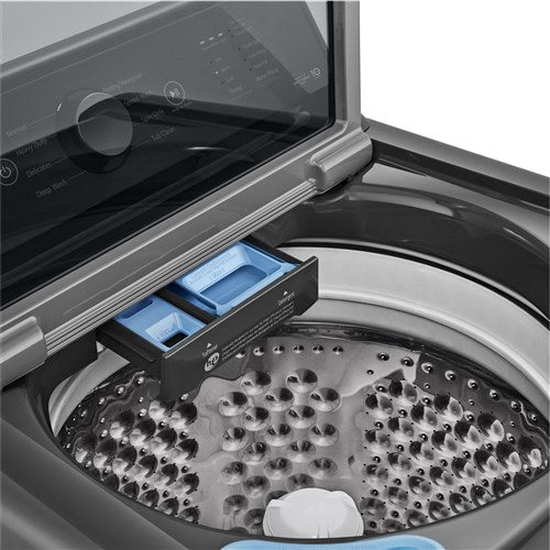 4.1 cu. ft. Top Load Washer in Monochrome Grey with 4-Way Agitator, NeveRust Drum, SlamProof Glass Lid, and True Balance