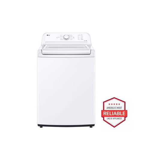 4.1 cu. ft. Top Load Washer in White with 4-way Agitator, NeveRust Drum, SlamProof Glass Lid, and True Balance