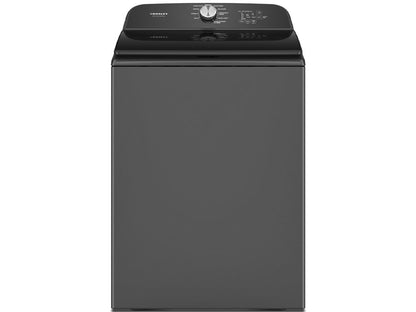 Lavadora profesional de carga superior de 5.3 pies cúbicos, 10 ciclos de lavado, tina de acero inoxidable, elegante diseño de tapa de vidrio, en color negro