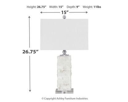 Malise - Alabaster Table Lamp  - White