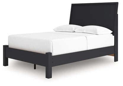 Danziar - Full Panel Bed With Low Footboard - Black