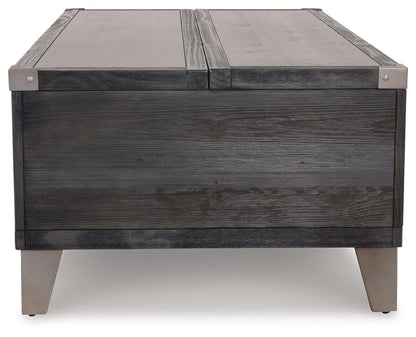 Todoe - Lift Top Cocktail Table - Dark Gray