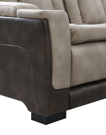 U78 - Power Reclining Sofa With Power Headrest, Reading Light, Magzine Pocket, Storage Arms / USB And Wireles Charger - Sand / Brown