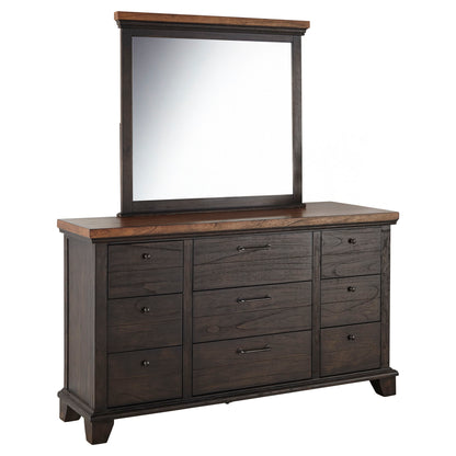 Bear Creek - Dresser And Mirror - Dark Brown