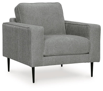 Hazela - 2 Pc. - Chair, Ottoman - Charcoal
