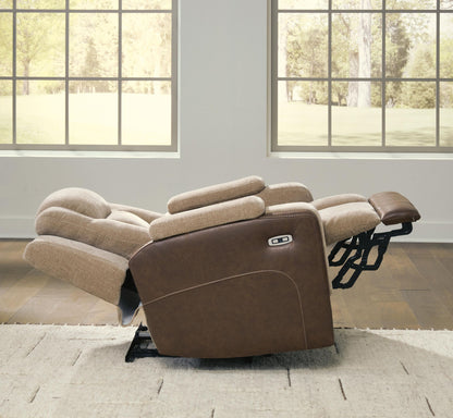Mixed Motion - Power Recliner With Adjustable Headrest - Brownstone