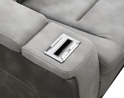 U77 - Power Reclining With Power Headrest, Storage Arms / USB And Wireless Charger Loveseat - Slate