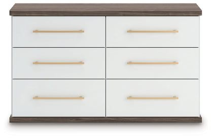 Kendanport - 3 Pc. - Dresser And 2 Nightstands - Brown / White