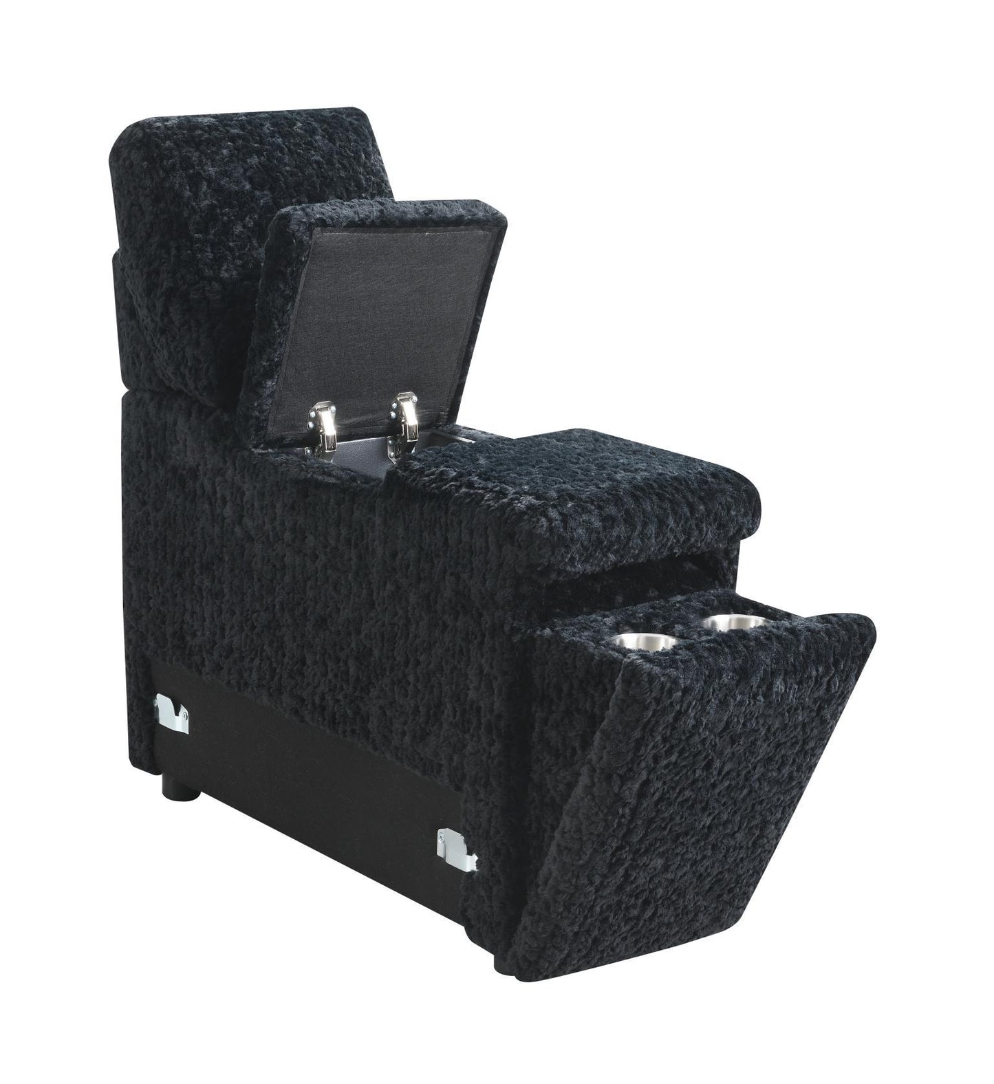 U281 - 6 Piece Setional With Right Chaise (1 LAF + 1 Wedge + 2 Armless Chair + 1 Console + 1 RAF Chaise) - Black