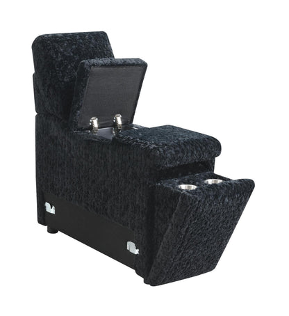 U281 - 6 Piece Setional With Right Chaise (1 LAF + 1 Wedge + 2 Armless Chair + 1 Console + 1 RAF Chaise) - Black