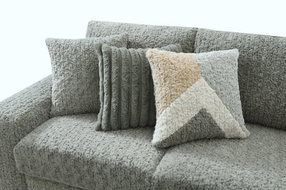U282 - 6 Piece Setional With Right Chaise (1 LAF + 1 Wedge + 2 Armless Chair + 1 Console + 1 RAF Chaise) - Gray
