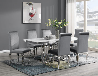 G-081-T-WHITE - Marble Dining Table - White