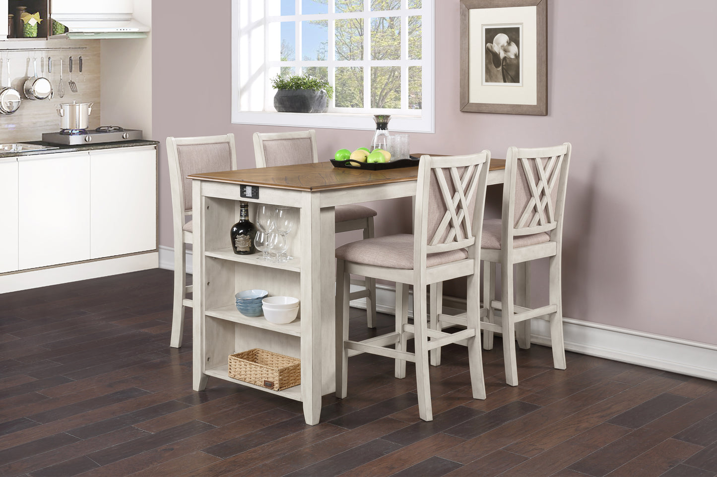 Amy 5 PC Counter Storage Dining Group