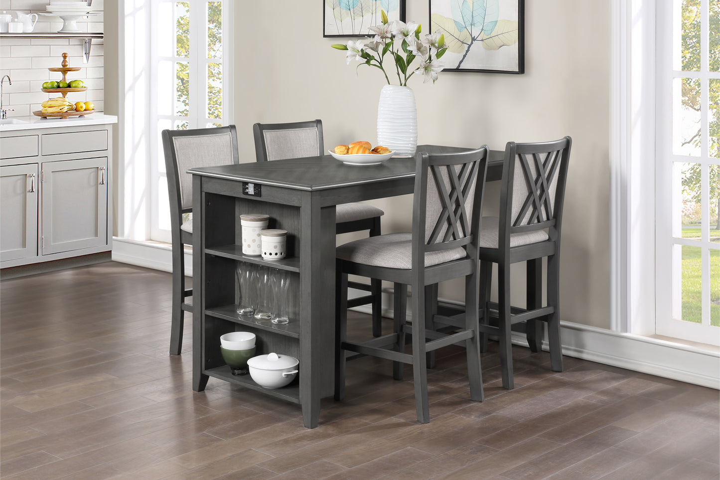 Amy 5 PC Counter Storage Dining Group