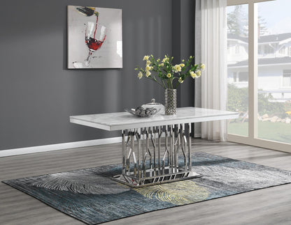 G-081-T-WHITE - Marble Dining Table - White