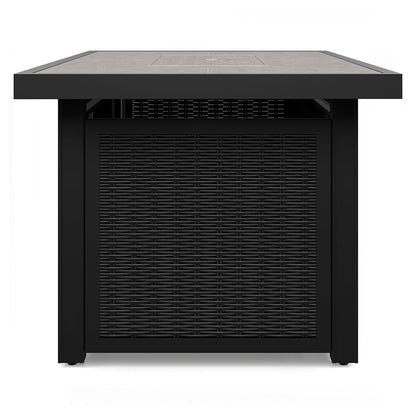 Beachcroft - Rectangular Fire Pit Table - Black / Light Gray