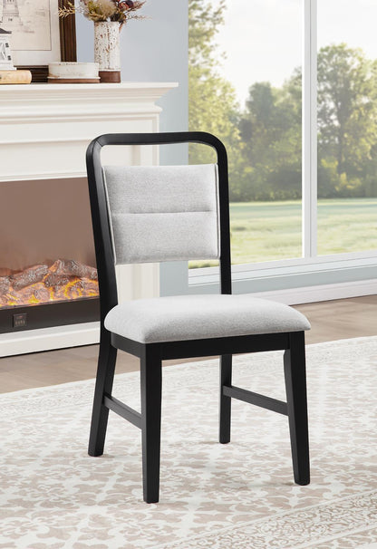 D180 - 5 Piece Dining Room Set (Table, 4 Side Chairs) - Black / White