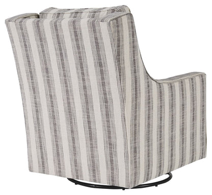 Kambria - Swivel Glider Accent Chair - Ivory / Black