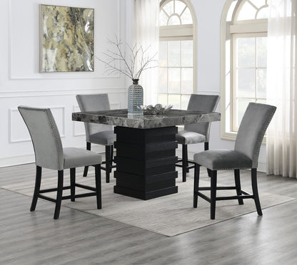 D136 - Faux Marble Counter Table - Gray