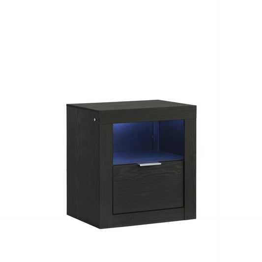 Asher - Nightstand With LED Light - Smoke