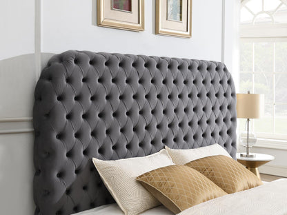 B541 - Velvet Bed With Fireplace, TV Mount & Bluetooth Speaker & USB