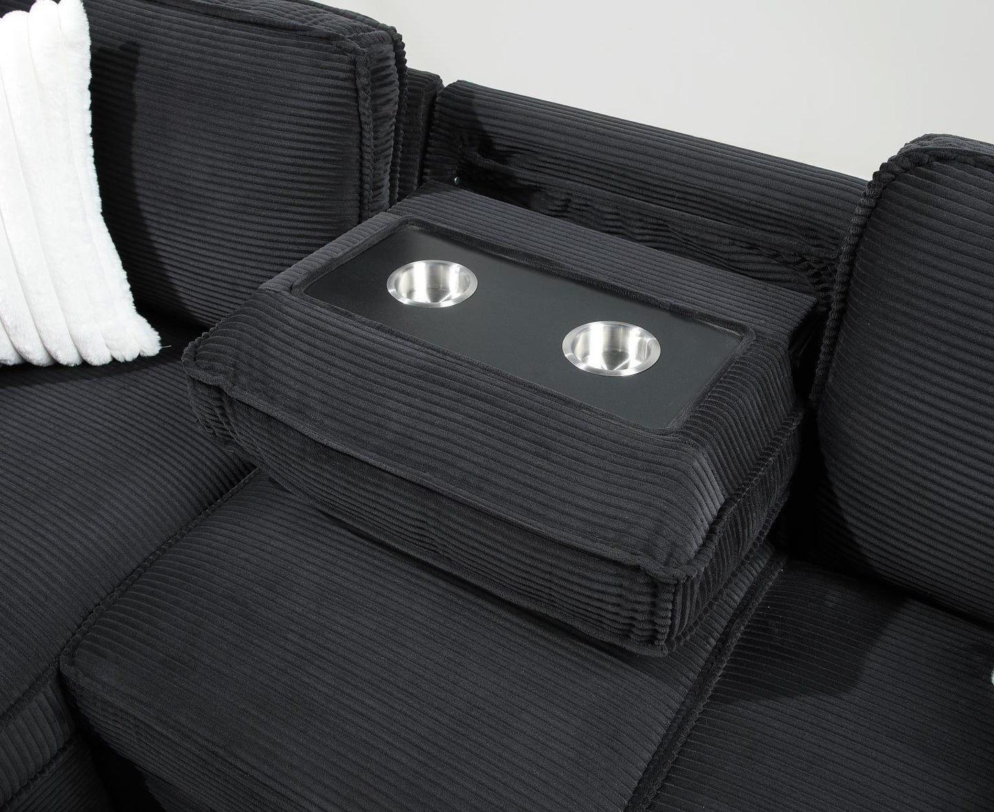 U392 - Sofa Chaise Sectional - Black