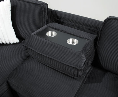 U392 - Sofa Chaise Sectional - Black