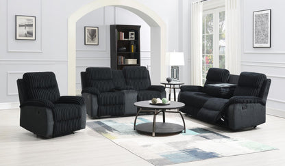 U181 - Corduroy Motion Loveseat - Black