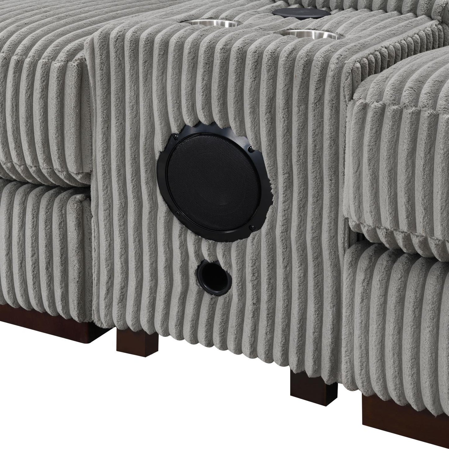 U243 - 6 Piece Sectional (2 Armless Chairs, 1 Console, 1 Right Chaise, 1 LAF Seat, 1 Wedge) - Gray