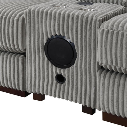 U243 - 6 Piece Sectional (2 Armless Chairs, 1 Console, 1 Right Chaise, 1 LAF Seat, 1 Wedge) - Gray