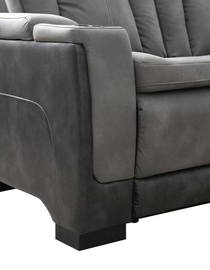 U77 - Power Reclining With Power Headrest, Storage Arms / USB And Wireless Charger Loveseat - Slate