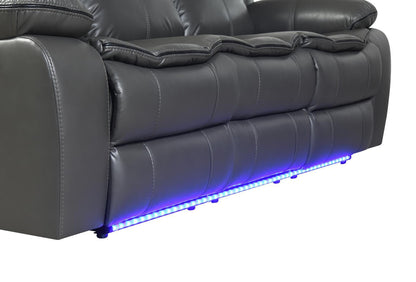U101 - Power Reclining Loveseat With LED Light & Speaker - Gray