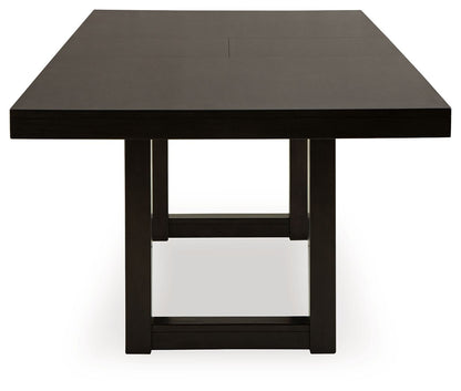 Neymorton - 7 Pc. - Rectangular Extension Table, 6 Side Chairs - Dark Grayish Brown