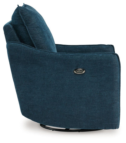 Mcburg - Swivel Power Recliner - Navy