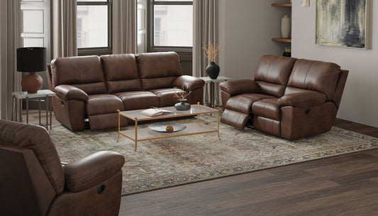 Stetson - Power Lay Flat Reclining Loveseat - Walnut