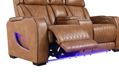 U72 - Power Reclining Loveseat - Brown