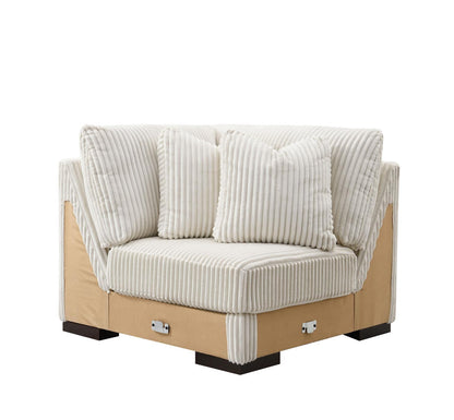 U244 - 6 Piece Living Room Set (2 Armless Chairs, 1 Console, 1 Right Chaise, 1 LAF, 1 Wedge) - White