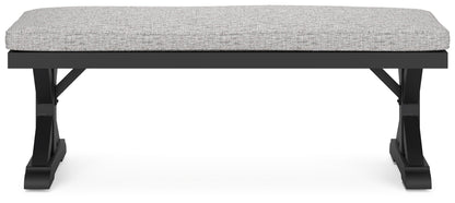 Beachcroft - Bench With Cushion - Black / Light Gray