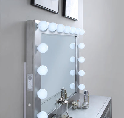 B028 - Hollywood Bluetooth Speaker Mirror (Bluetooh Pin 1111) - Platinum Silver