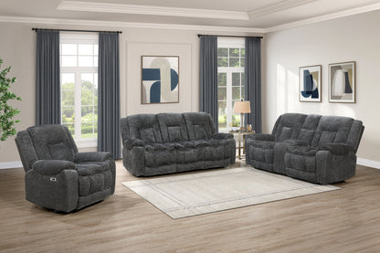 Stanwick - Reclining Console Loveseat With Power Footrest - Gray